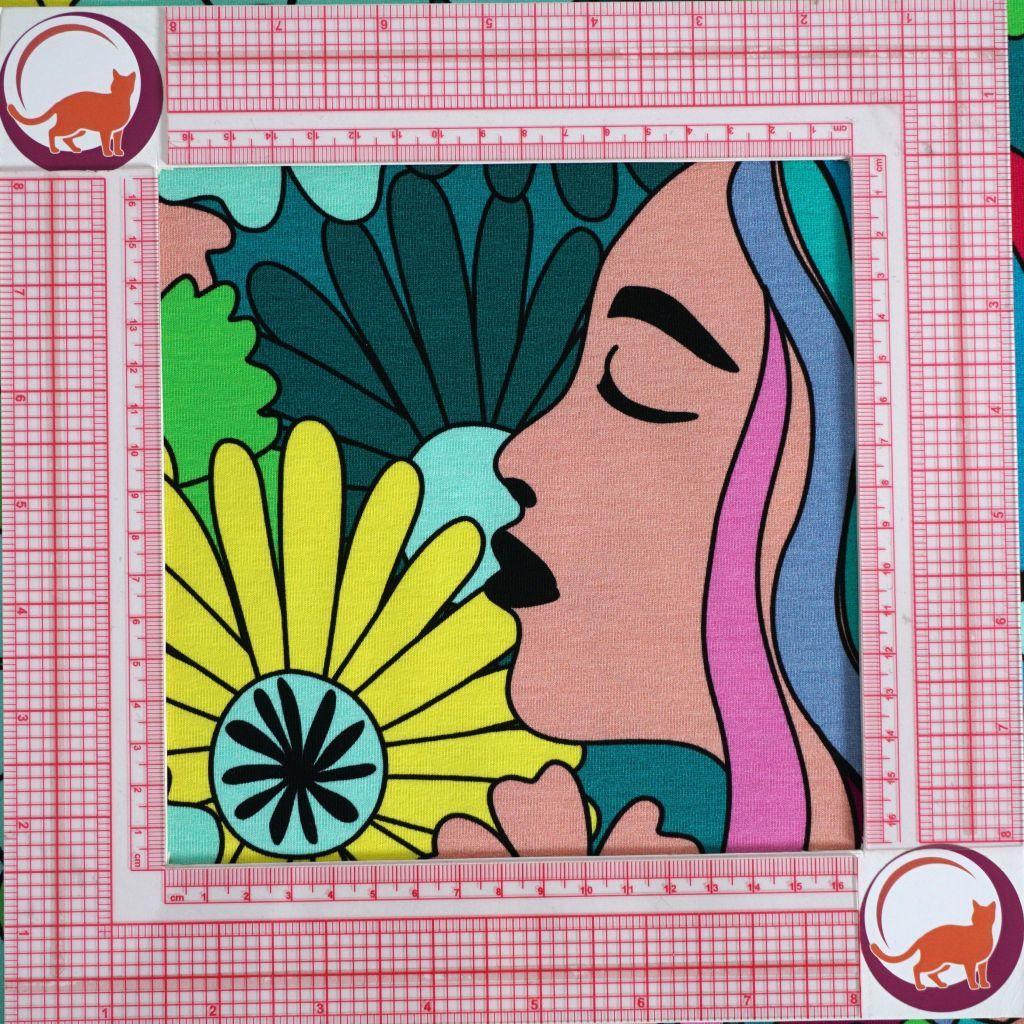 Preview: French Terry Hippie Style grün türkis - Karina+Kind